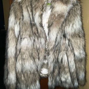 H&M Fur Coat/ Jacket Size 10